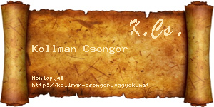 Kollman Csongor névjegykártya
